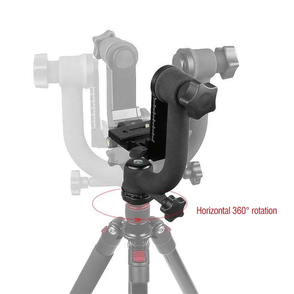 Panoramic 360 Degree Vertical Gimbal Tripod Head 1/4 inch Screw Telephoto Lens Quick Release Plate for DSLR Camera - 5