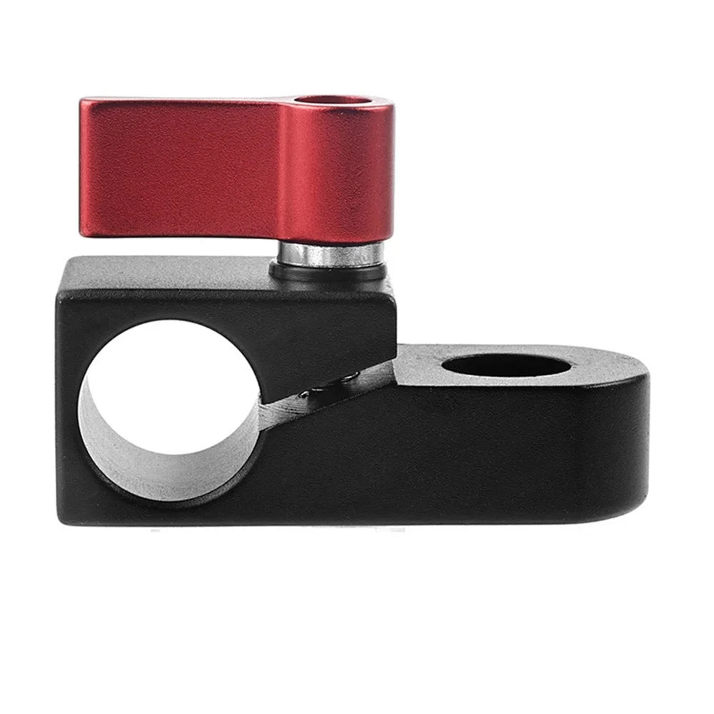 F42850 Single Hole 15mm Rail Clamp Mount Rod Holder Camera Rig Rod Extension System Accessories - Red - 2