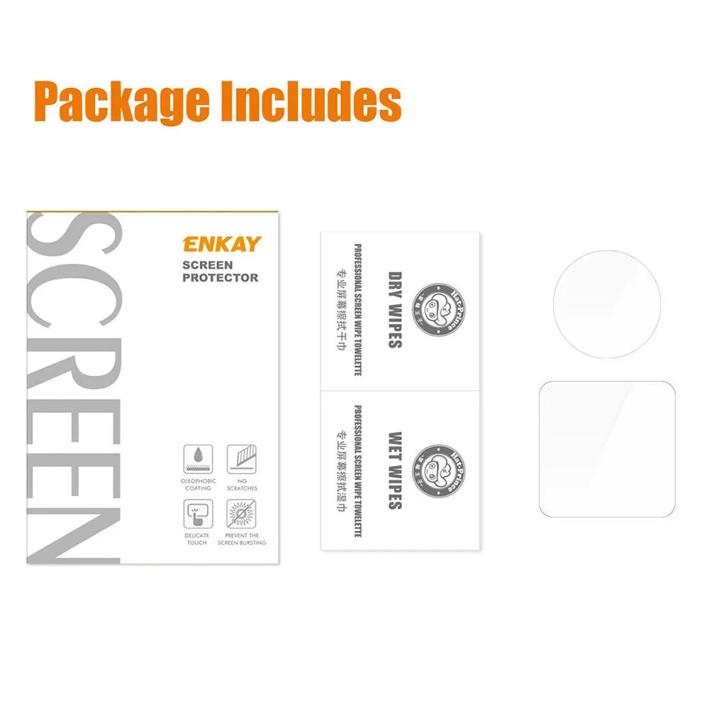 ENKAY HAT PRINCE Screen Protector for DJI Action 2 , Clear 9H High-Alumina-Silicon Tempered Glass Screen Protector + Lens Protector - 6