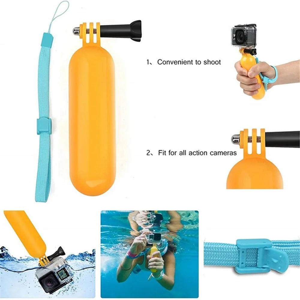 5-in-1 Accessories Kit for GoPro Hero Camera Outdoor Cycling Diving Parts with Chest Strap, Head Strap, Floating Grip - 3