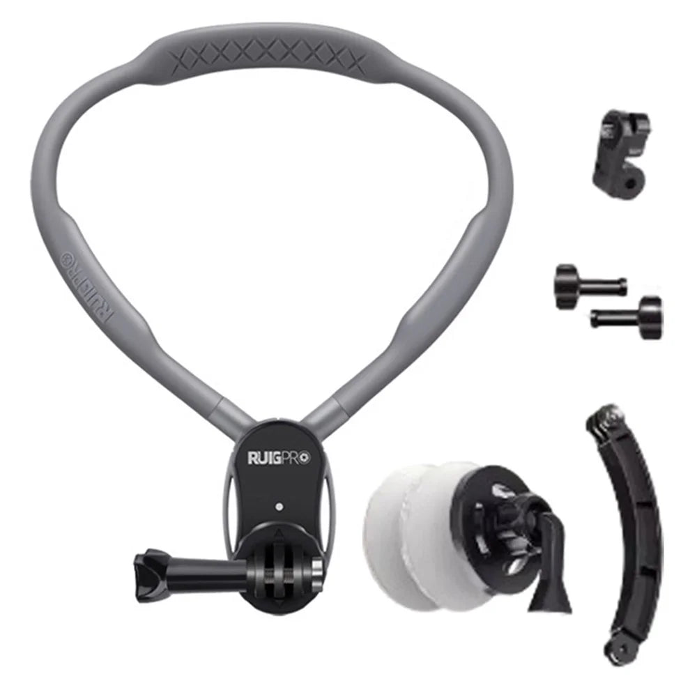RUIGPRO For GoPro / Insta360 / DJI Action Camera Neck Mount Bracket + Anti-shake Strap + Extension Arm + Magnetic Phone Holder - 1