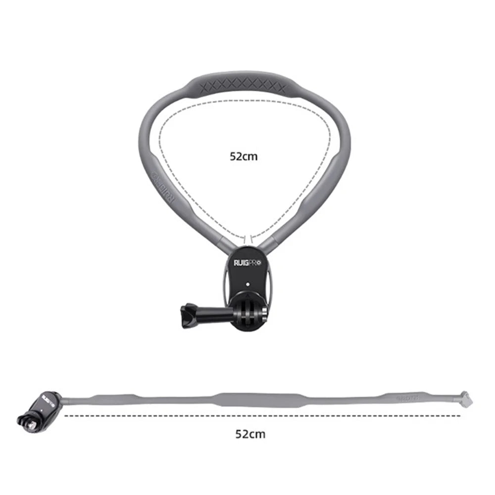 RUIGPRO For GoPro / Insta360 / DJI Action Camera Neck Mount Bracket + Anti-shake Strap + Phone Holder - 7