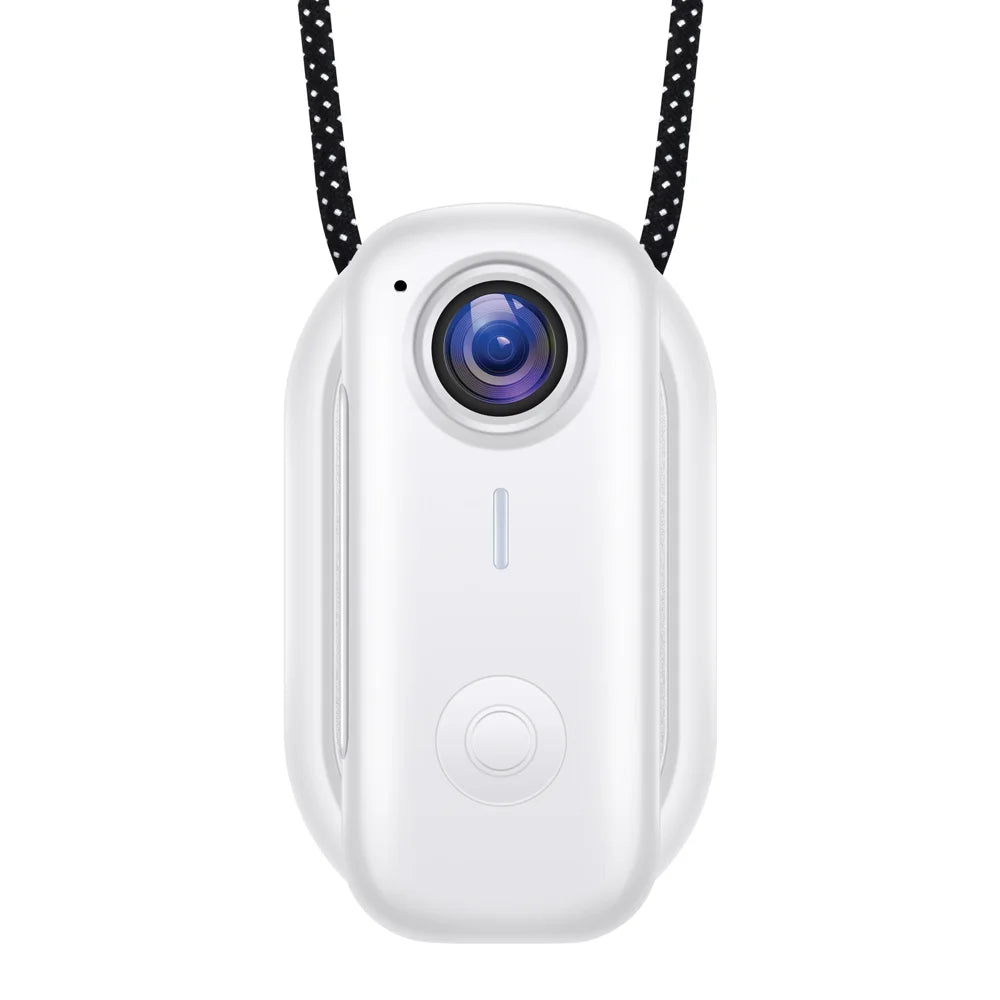 D100 2K Thumb Camera Portable Wearable Camera Magnetic Pocket Camera with Neck Strap (without TF Card) - White - 2