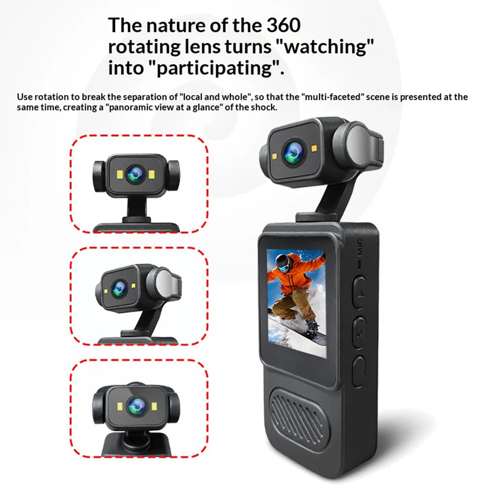 Y2 1.54 Inch LCD Screen WiFi Action Camera for Cycling Pocket Video Recorder Sports Cam with Dual LED Lights (without TF Card) - 2