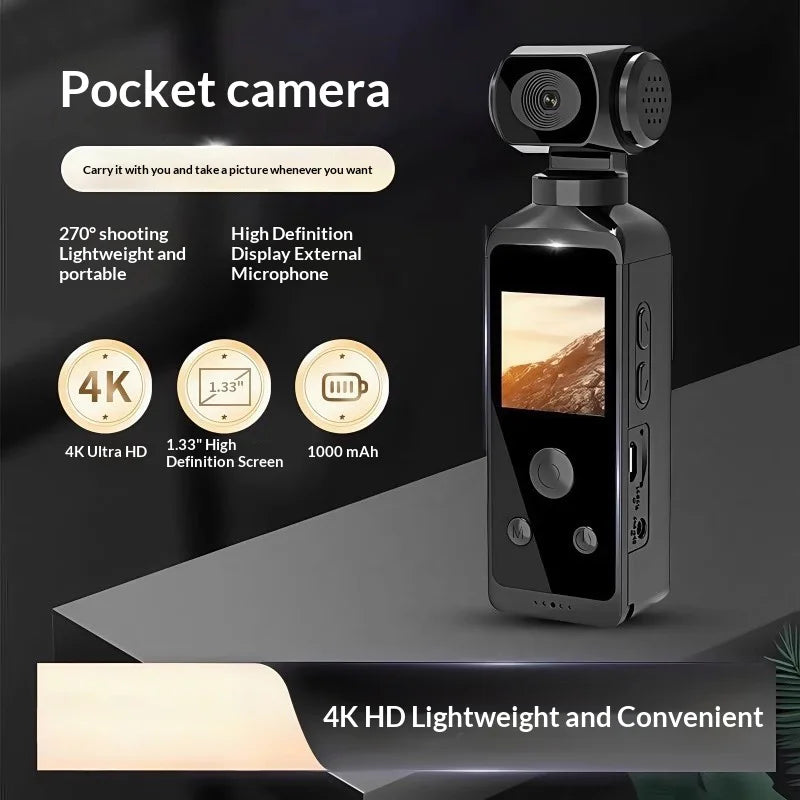 H850 Portable 4K Action Camera EIS Stabilization Handheld Vlog Camera with Waterproof Case - Without Memory Card - 2