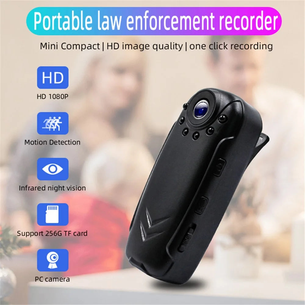 TQ2 1080P HD Mini Camera Video Recorder Clip Type Small Security Night Vision Wide Angle Cam with Motion Detection - 2