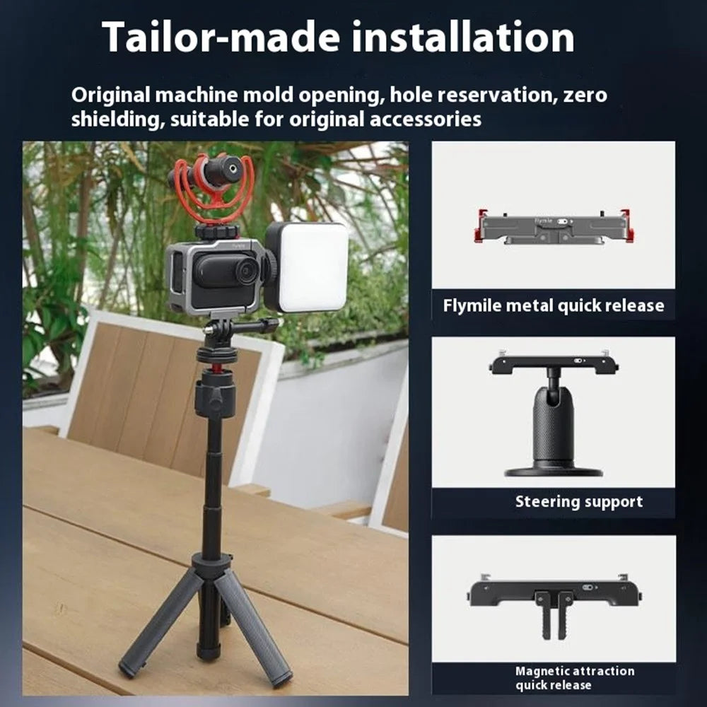 FLYMILE For Insta360 GO 3 / GO 3S Aluminum Alloy Cage Protective Shell Housing Bezel Accessories - 5