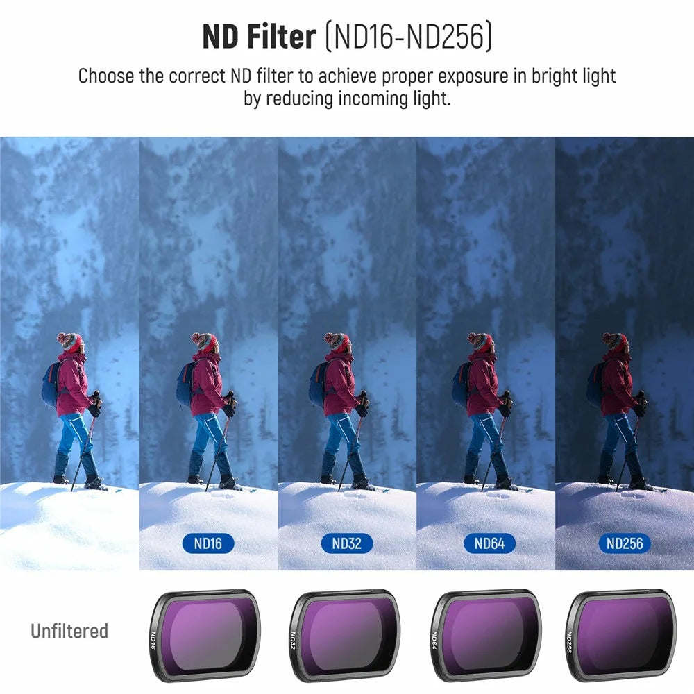 NEEWER For DJI Osmo Pocket 3 ND Filter Set ND16  /  ND32  /  ND64  /  ND256  /  UV  /  CPL Magnetic Filters - 4