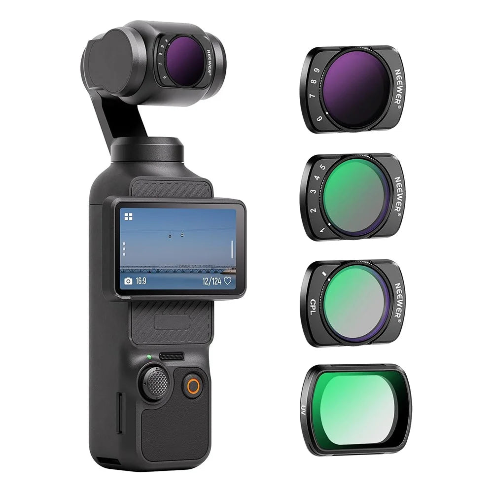NEEWER For DJI Osmo Pocket 3 Adjustable Filter Kit ND2-32  /  ND64-512  /  UV  /  CPL Magnetic Filters - 2