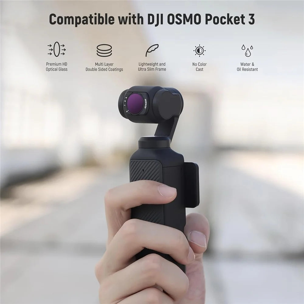 NEEWER For DJI Osmo Pocket 3 Adjustable Filter Kit ND2-32  /  ND64-512  /  UV  /  CPL Magnetic Filters - 3