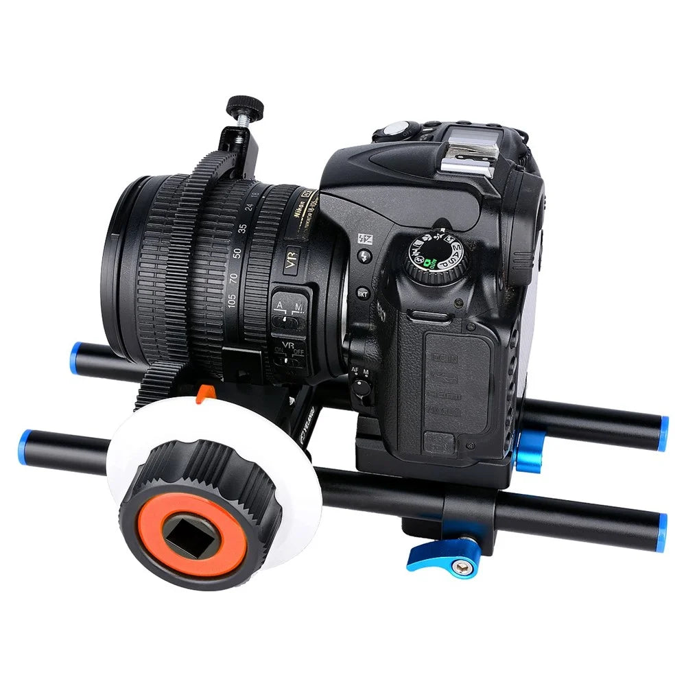 YELANGU F0 Follow Focus Camera with Gear Ring Strap for Canon/Nikon Cameras/Video Cameras/DSLR - Orange - 4