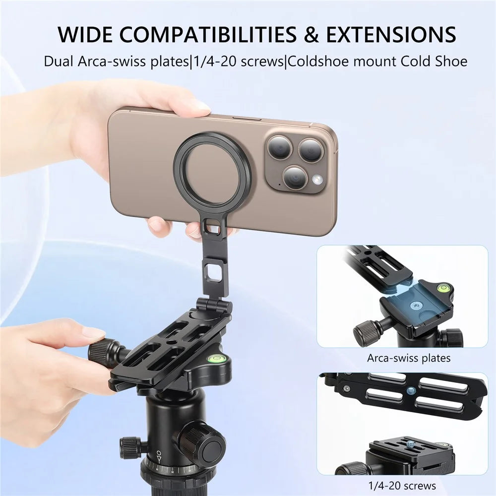 VRIG MG-21 Dual-Sided Magnetic Foldable Phone Stand Aluminum Alloy Portable Desktop Bracket - 4