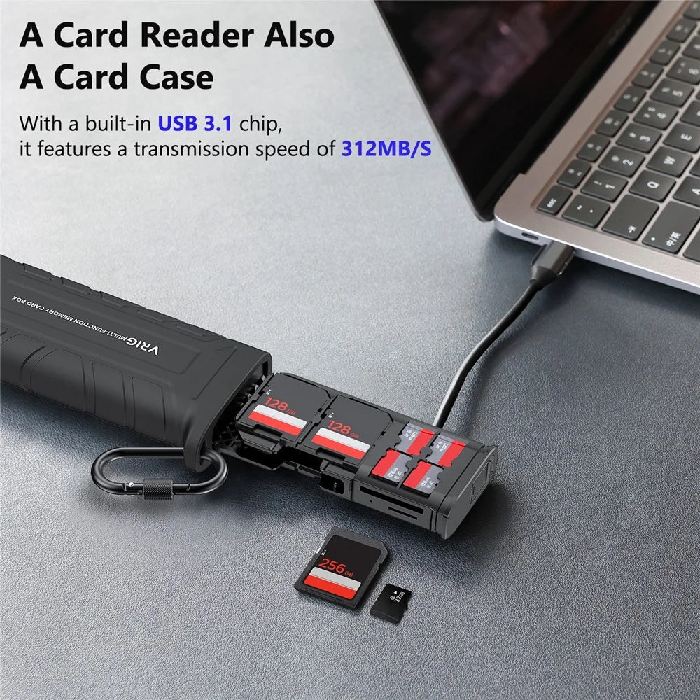 High-Speed Card Reader Portable Storage Box for SD / TF Cards Action Camera Phone Tablet Data Transfer - 3