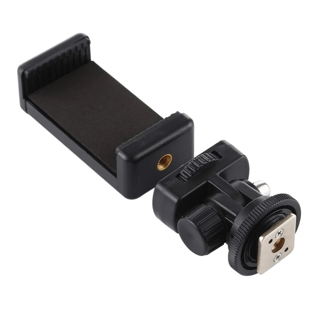 PULUZ PU417 1 / 4 Screw Hole Tripod Cold Shoe Mount Gimbal with Phone Clamp - 2