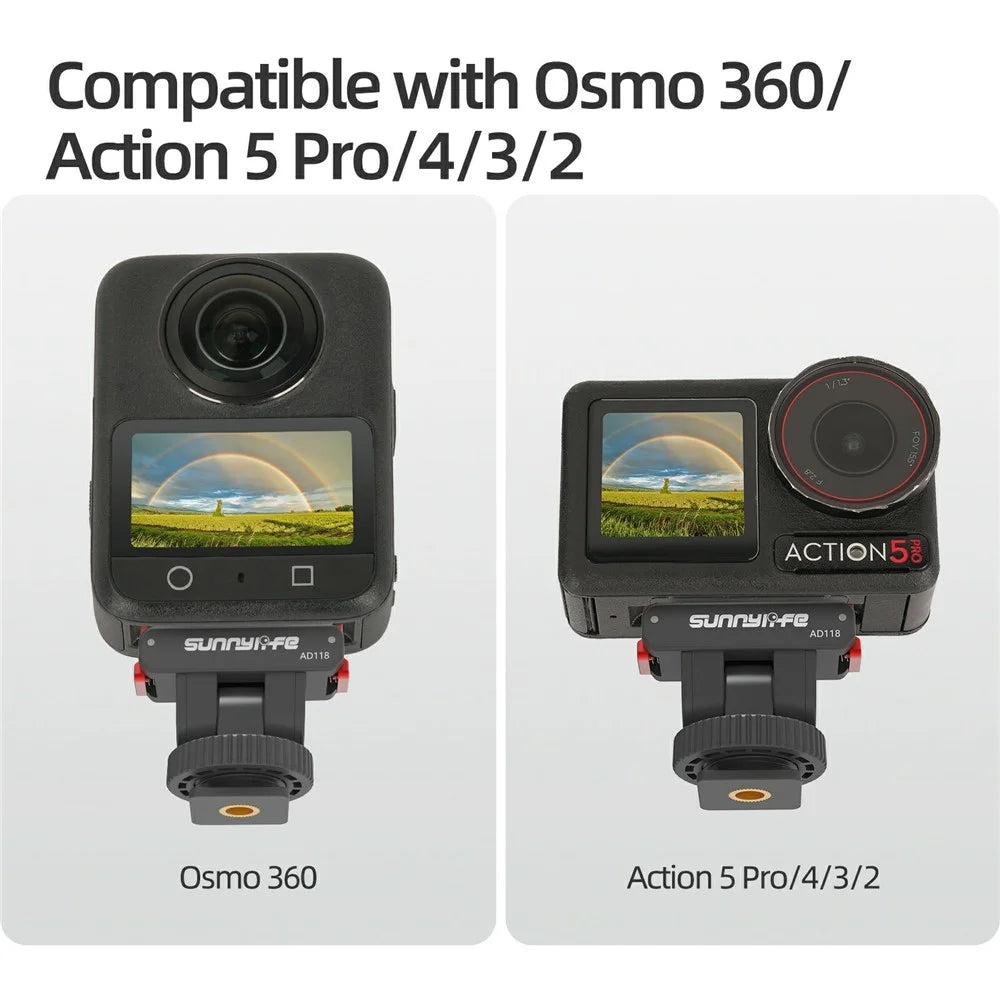 SUNNYLIFE AD118 Magnetic Quick Release Adapter for DJI Osmo 360  /  Action 5 Pro  /  4  /  3  /  2 Adjustable Camera Mount - 4