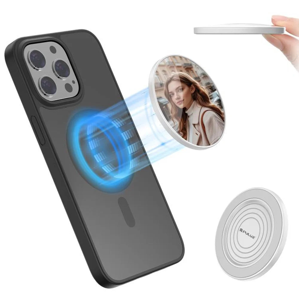 PULUZ PU736W Magnetic Selfie Makeup Mirror Portable Rear Camera Mirror - White - 1