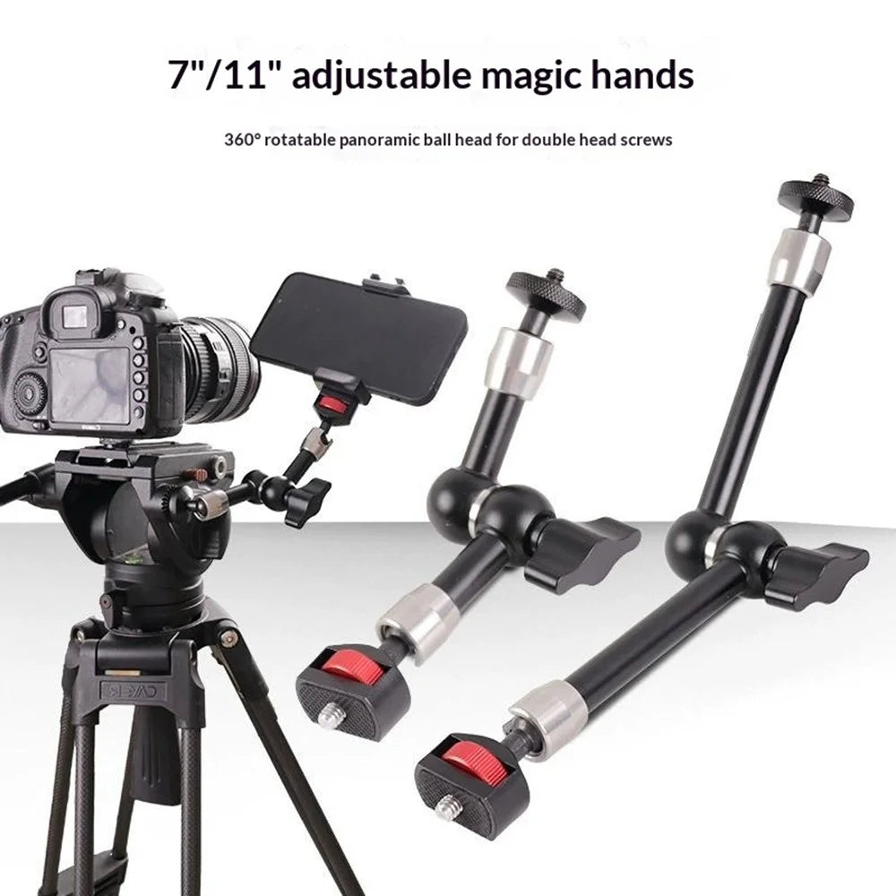 C119 11 Inch Camera Monitor Mount Phone Microphone Stand Magic Arm Articulating Arm for Tripod Live Streaming Accessories - 2