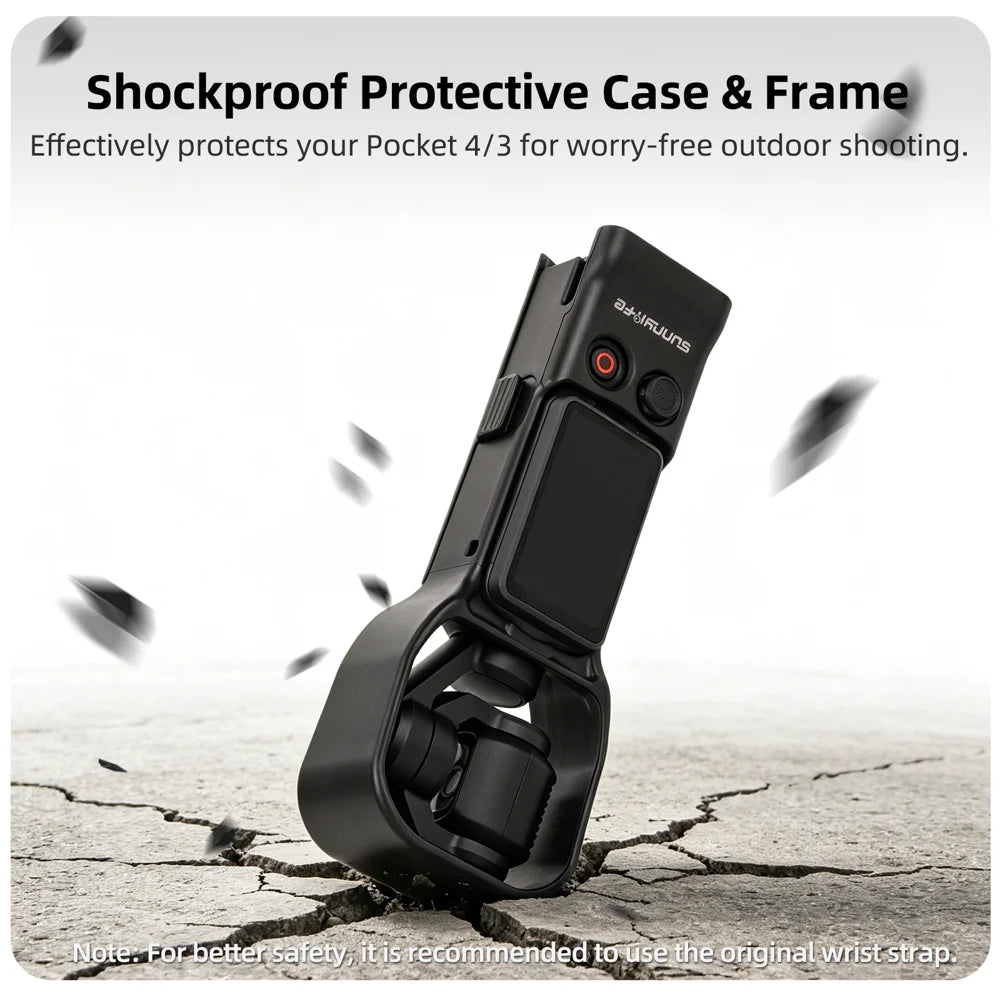 SUNNYLIFE OP4-K160 For DJI Osmo Pocket 4 / 3 Quick Snap Protective Case Light Shielding Shockproof Frame - Black - 5