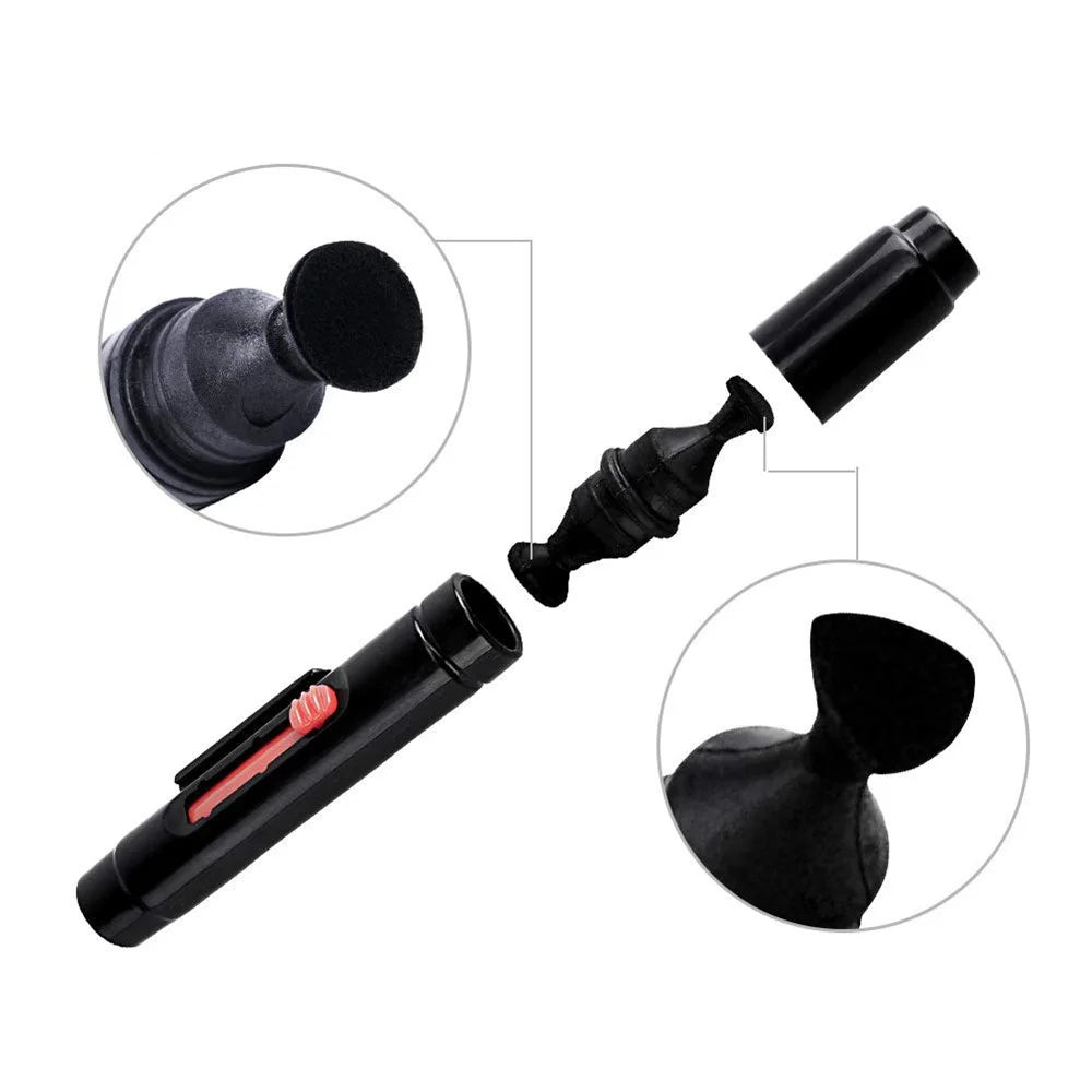 DSLR Lens Cleaning Cloth + Dual Carbon Head Cleaning Pen + Air Blower Camera Lens Cleaning Kit - 6