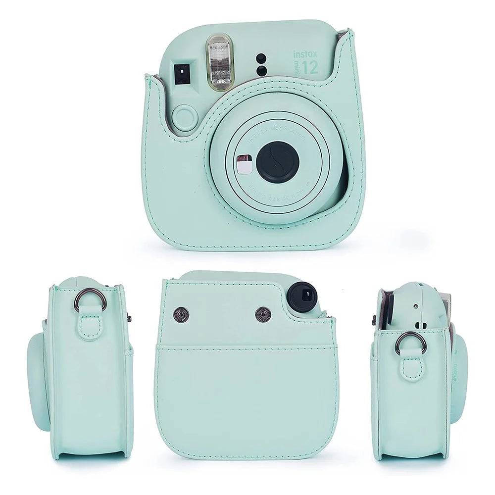 For FujiFilm Instax Mini 12 11-in-1 Accessories Kit Camera Bag Album Photo Frame Stickers Clips Set - Mint Green - 2