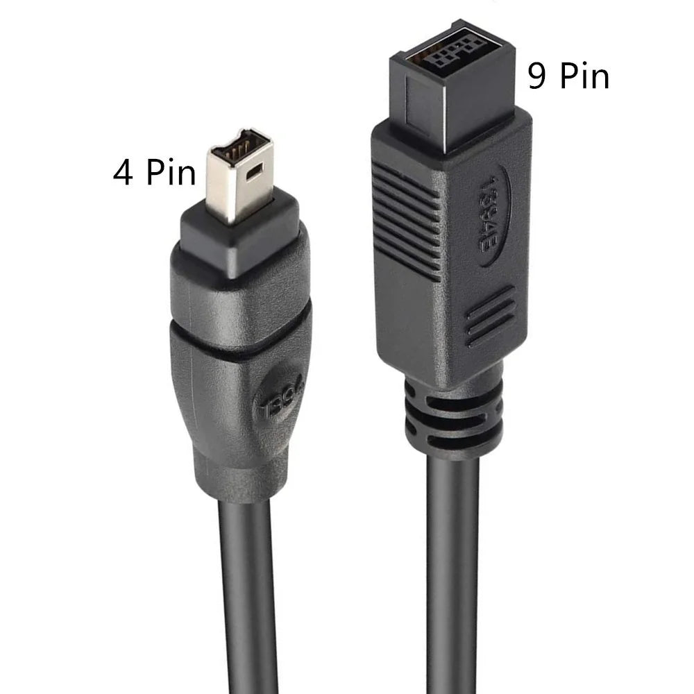 JUNSUNMAY 1.8m IEEE 1394 FireWire 800 9Pin to 400 4Pin Data Cable Adapter for MacBook Camera - 3