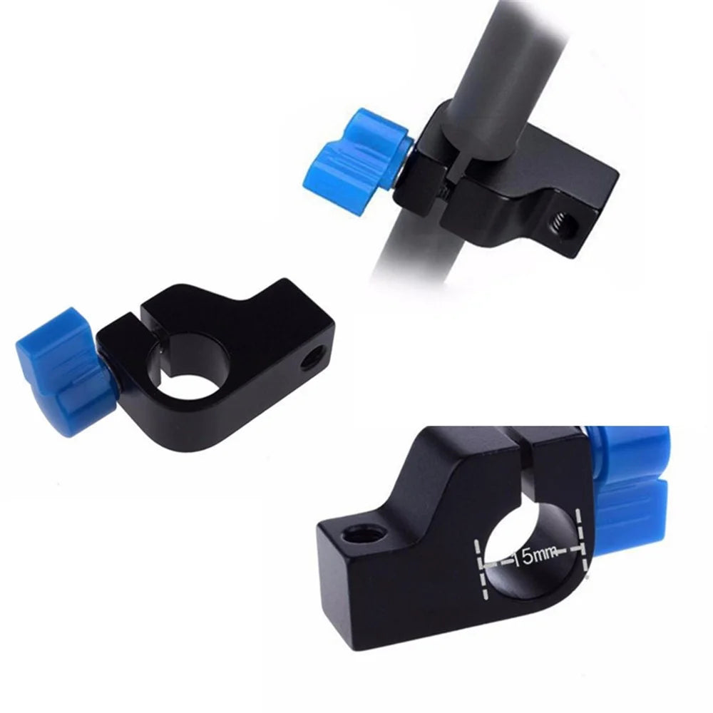 F189 1 / 4" Screw Thread Mount 15mm Rod Clamp Holder for DSLR Camera Rig Rail Magic Arm Support - 2