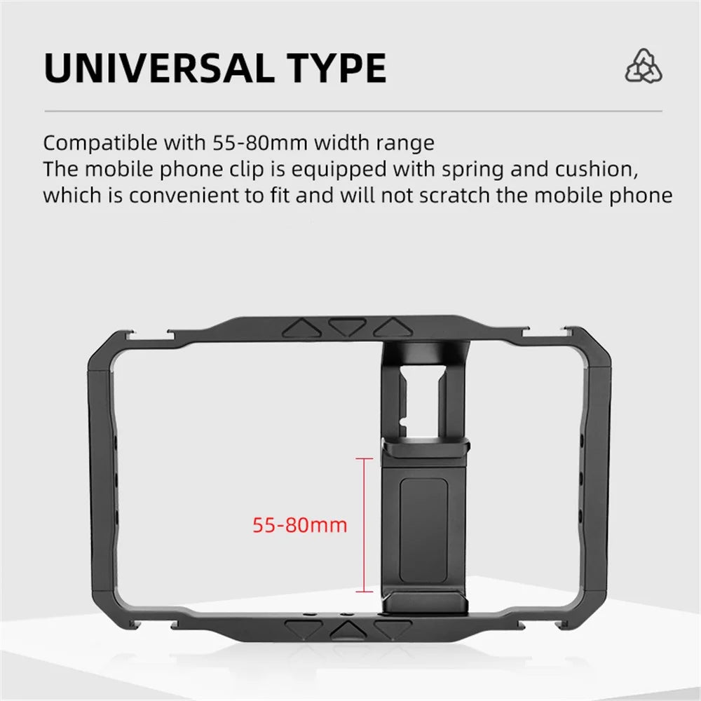 YELANGU LW-B01A Aluminum Alloy Phone Cage Rig Wooden Handle Phone Video Stabilizer Grip with Power Bank Clip - 2