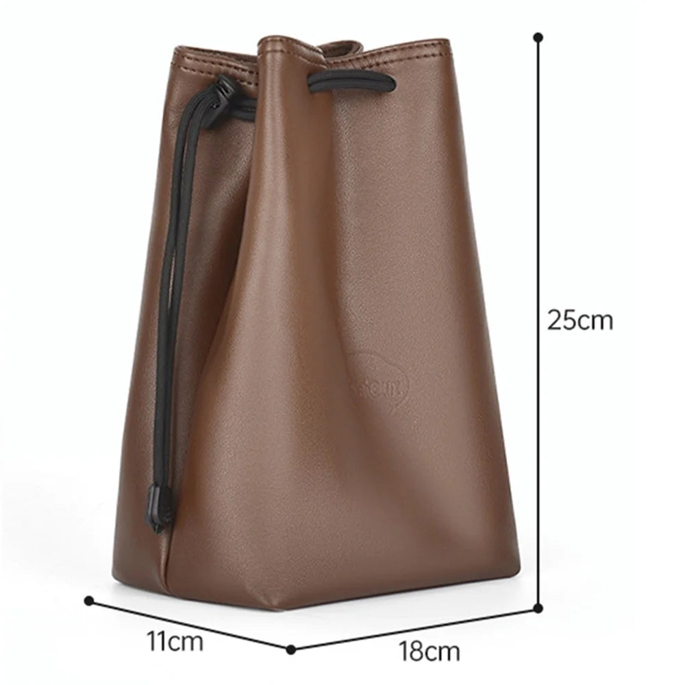 CWATCUN H60 Anti-scratch Camera Lens Bag PU Leather Drawstring Pouch, Size L - 5