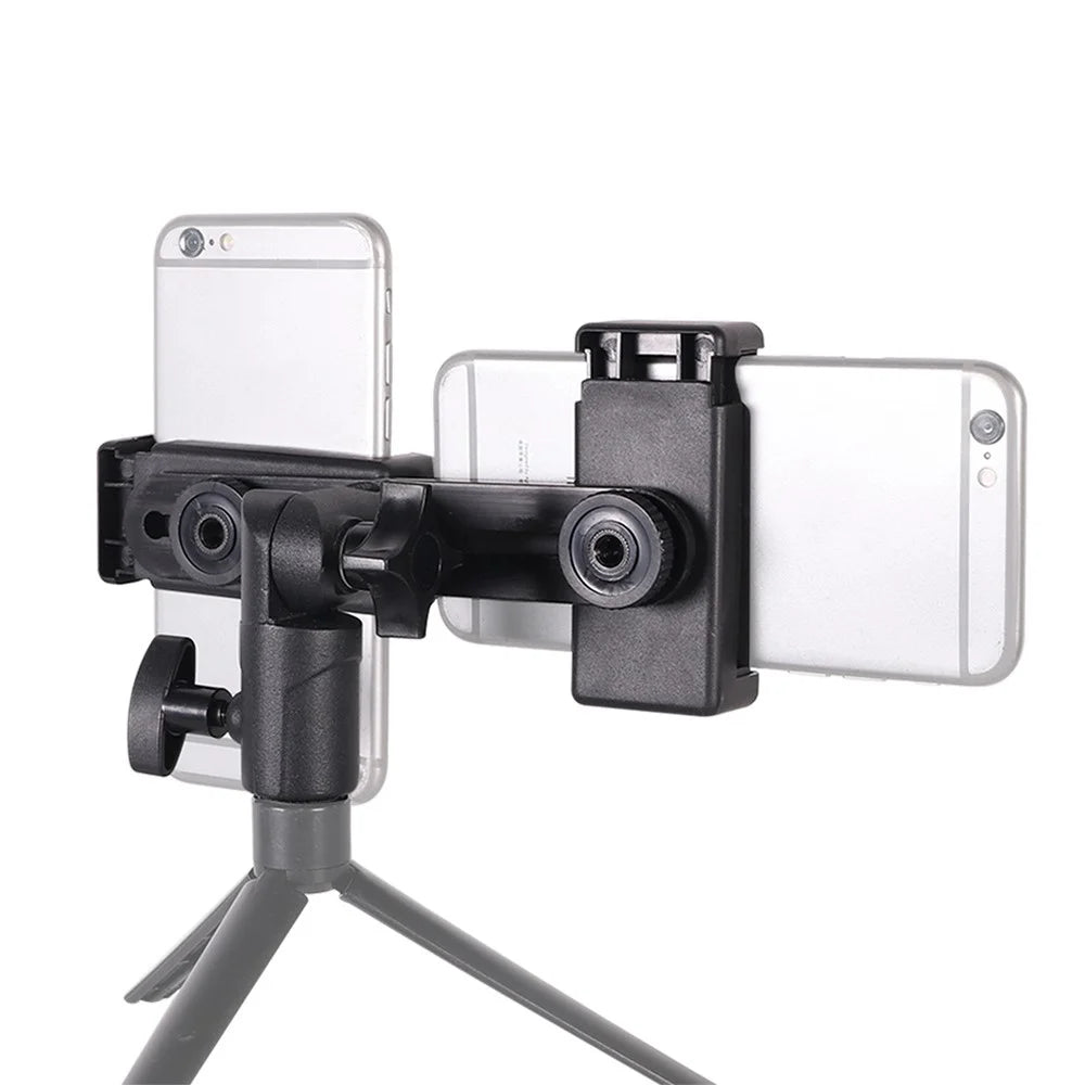 Z011 Dual Head Mobile Phone Clip 360-Degree Rotation Live Streaming Cellphone Mount Clamp - 2