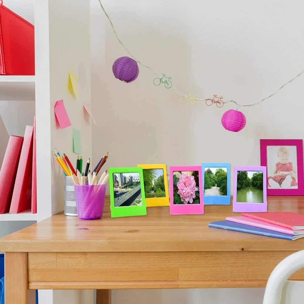 Colorful Bundle Kit Accessories Set for Fuji Instax Mini 12 11 9 8 Film Stickers+Desk Frames+Hanging Frame+Strap - 5