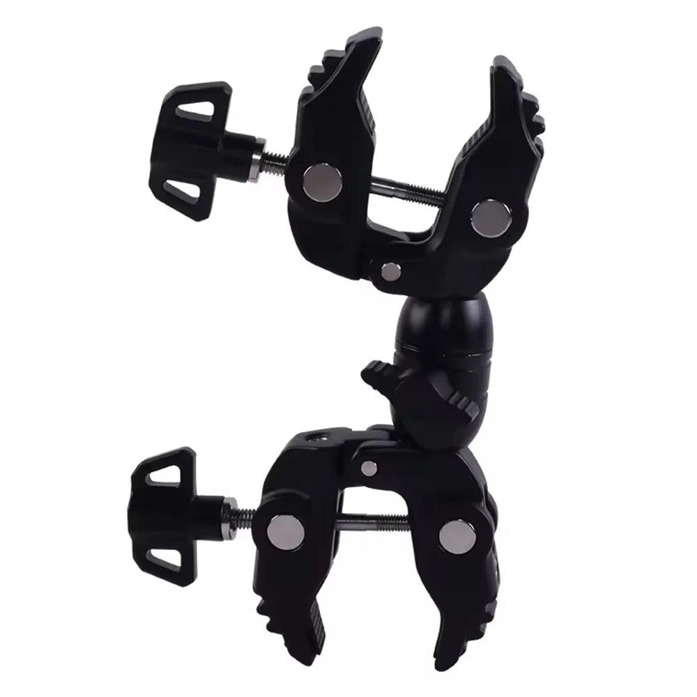 Z074 Double Camera Clamp Crab Plier Clip Bracket Mount Monitor Magic Arm Double Ball Head Adapter - 2