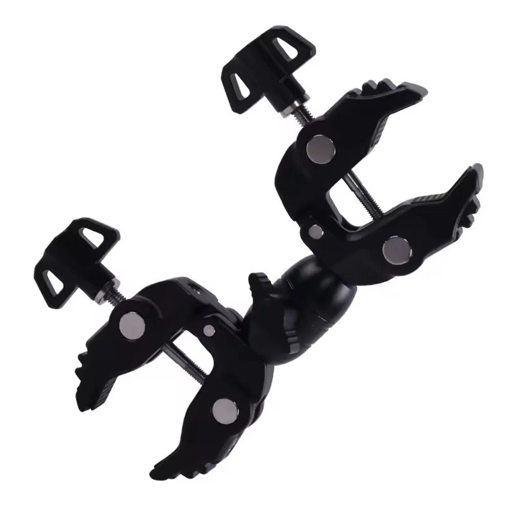 Z074 Double Camera Clamp Crab Plier Clip Bracket Mount Monitor Magic Arm Double Ball Head Adapter - 3