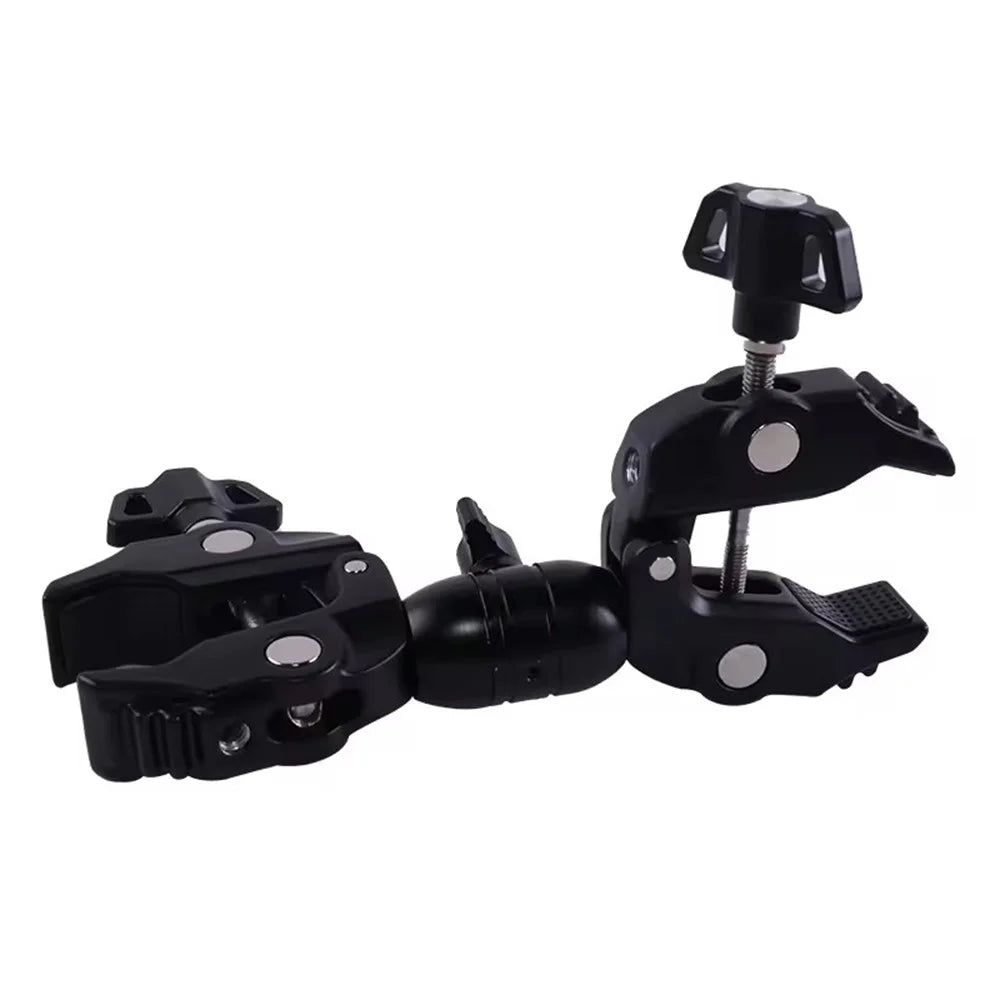 Z074 Double Camera Clamp Crab Plier Clip Bracket Mount Monitor Magic Arm Double Ball Head Adapter - 4