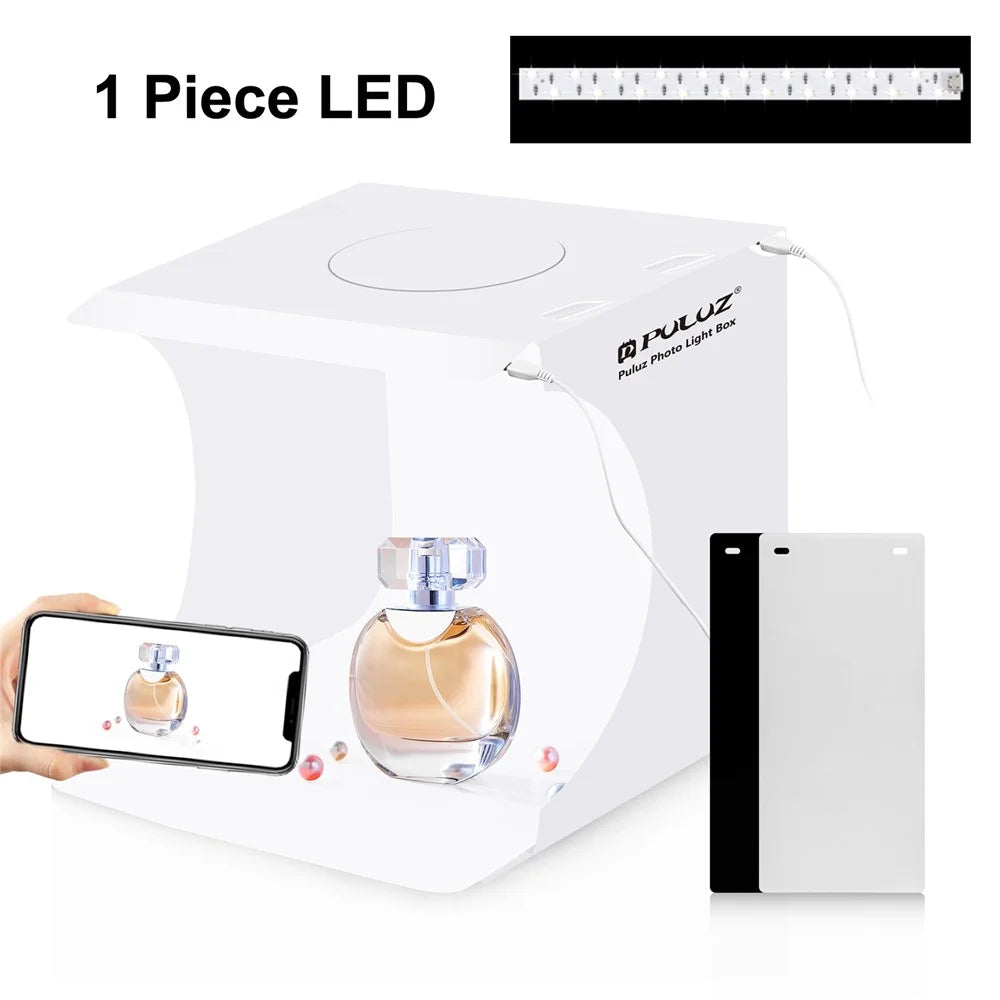 PULUZ PU5028 24cm x 23cm x 23cm Portable Folding Photo Studio 550LM LED Light Box with 1 LED Panel - 1