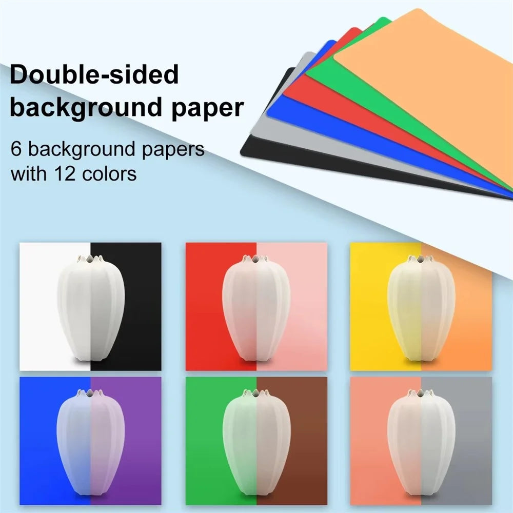 PULUZ PU5027B 25cm Foldable LED Photo Studio Box Built In 3 Color Temperatures Ring Light, with 12 Color Backdrops - 3