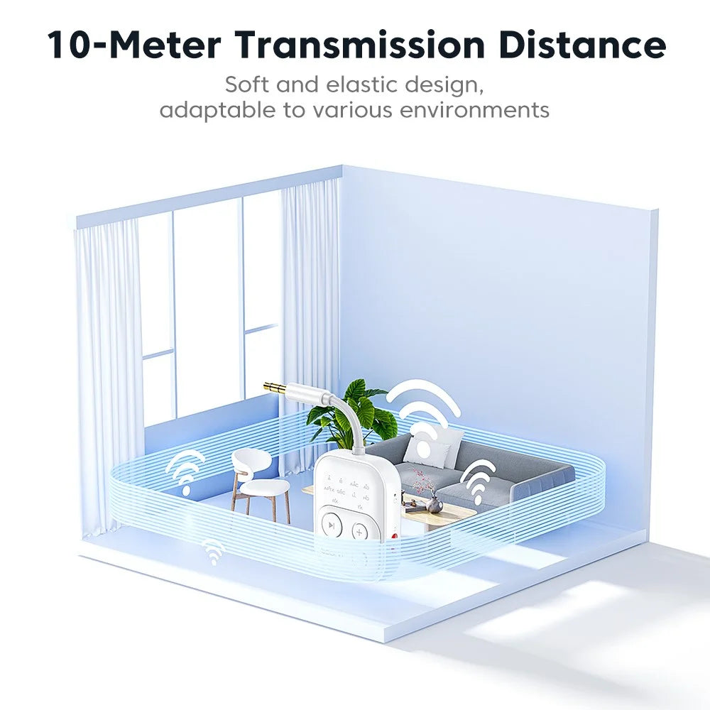 TOOCKI BT06 2 in 1 Bluetooth-compatible Audio Receiver Transmitter 3.5mm AUX 10M Range Adapter for Car TV Airplane - 7