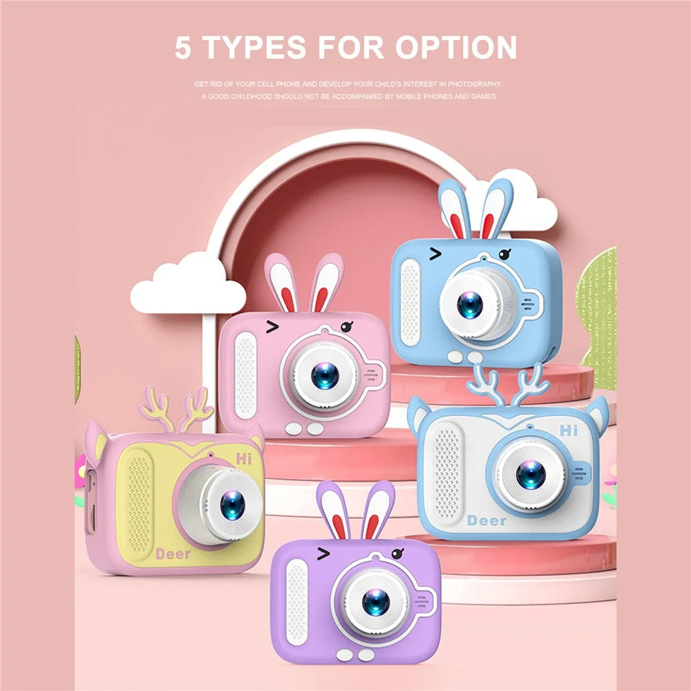 X12 Mini Camera Toy HD Dual Lens Video Recorder for Children Gift (with 32G Memory Card + Card Reader) - Pink Rabbit - 7