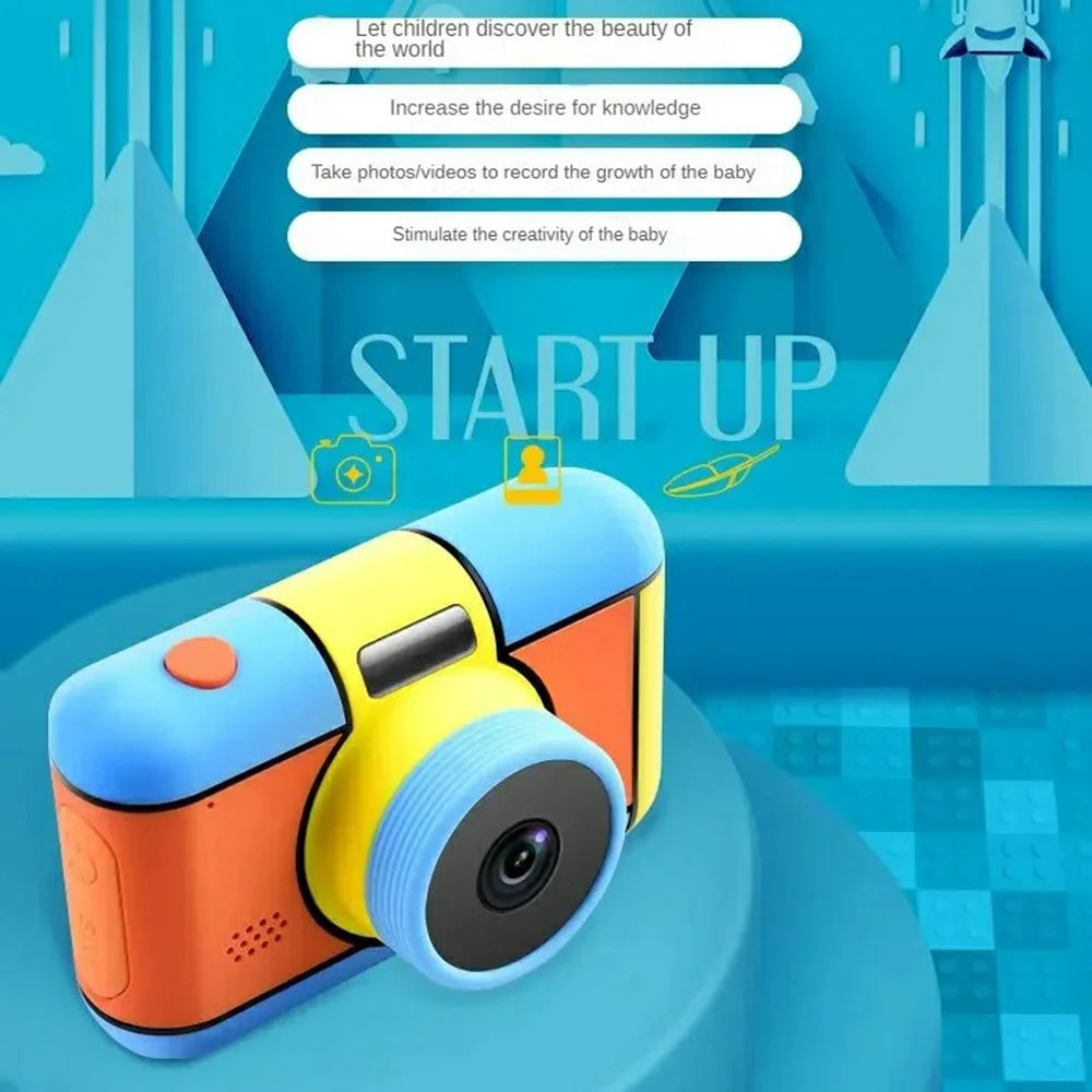 D7 2.4 Inch IPS Screen 10x Digital Zoom 32MP Kids Video Camera Industrial Style Children Toy - Blue - 4
