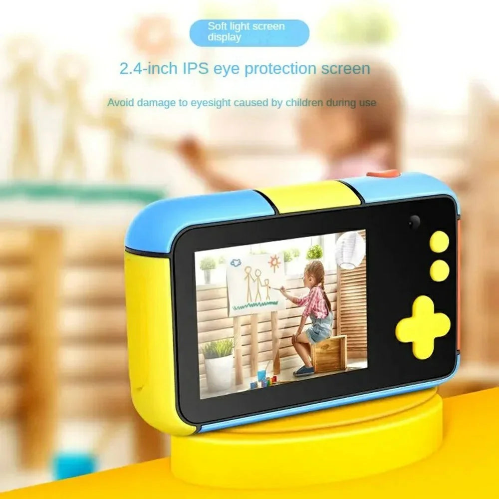 D7 2.4 Inch IPS Screen 10x Digital Zoom 32MP Kids Video Camera Industrial Style Children Toy - Blue - 6