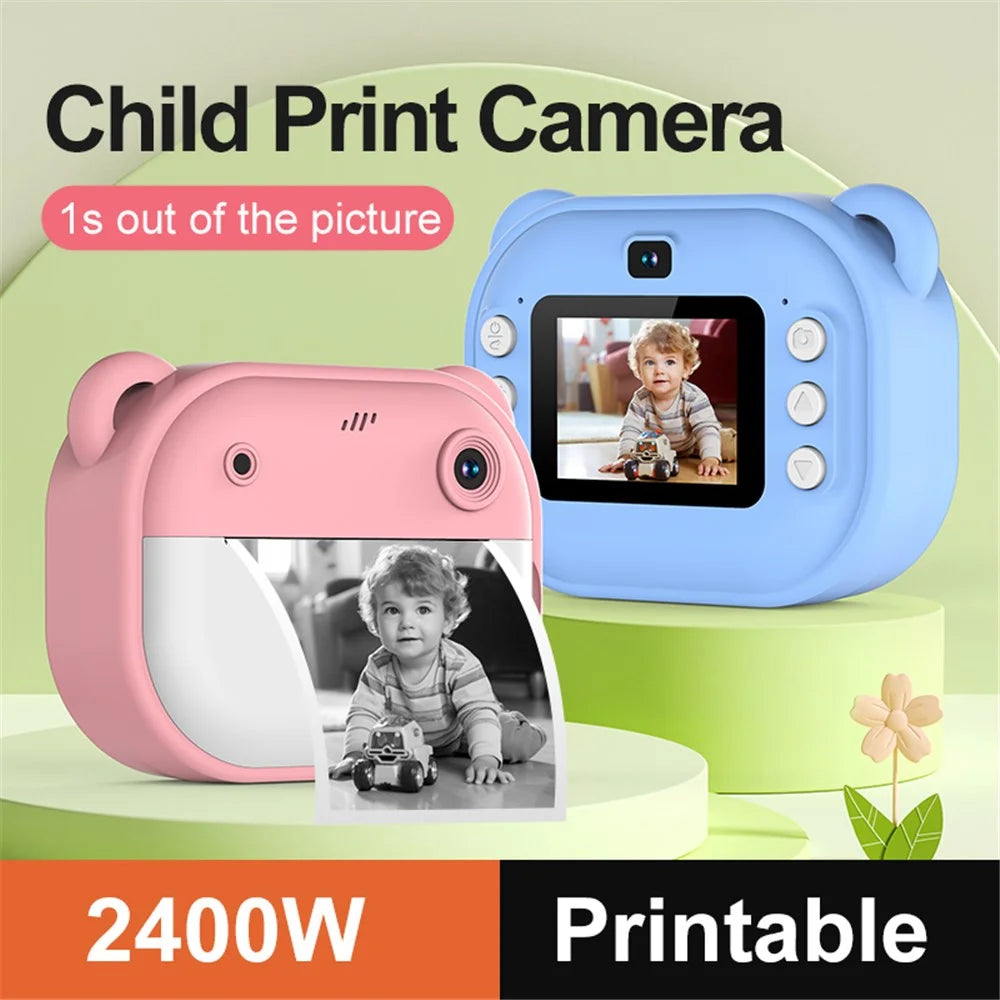 Y600 2.0-inch Screen Children 24MP HD Instant Camera Thermal Printing Photo Printer - Pink - 2