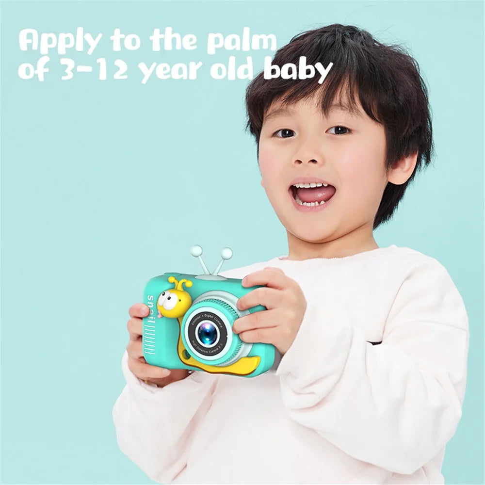 Q2 Kids Camera Toy Cartoon Snail Shaped Children Photo Video Recorder with 32G Memory Card - Green - 6