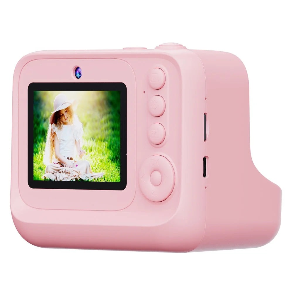 Z12 2.4-inch Mini Children HD Dual Lens Instant Camera Photo Printer with 32G TF Card - Pink - 2
