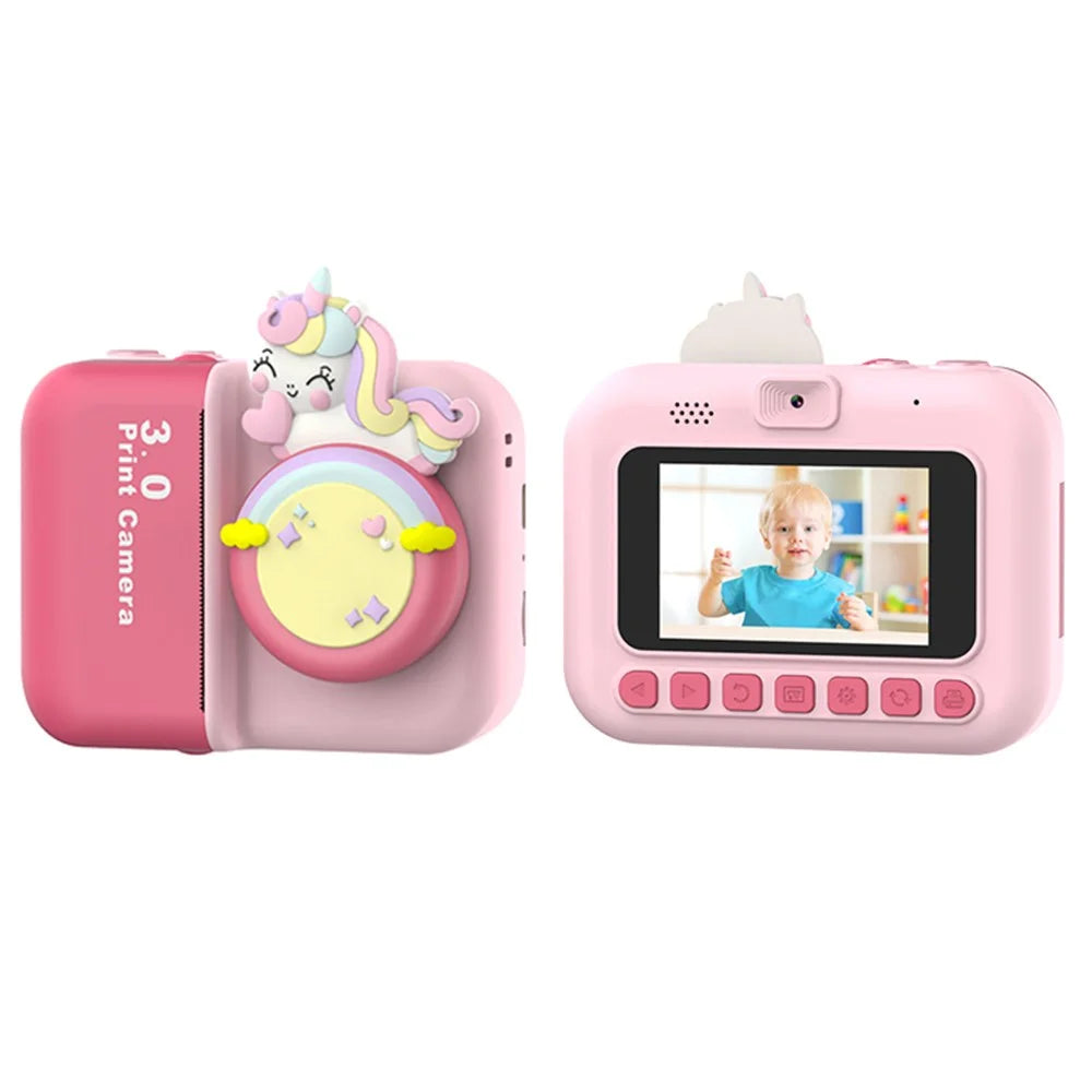 D3 Kids Instant Print Camera 3.0 Inch Screen 1080P Video Photo Digital Camera Birthday Gift - Pink - 1