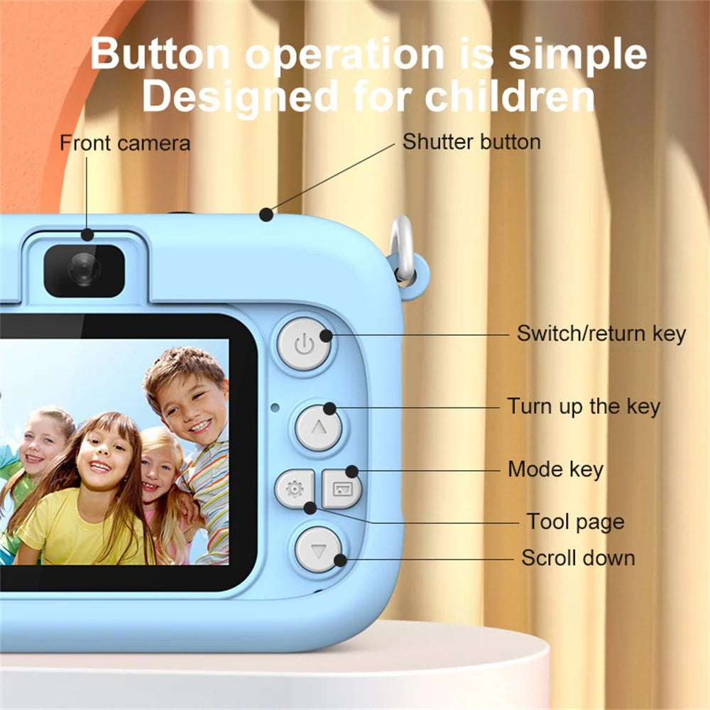 D12 Kids 2.0 Inch HD Dual Lens Camera Cartoon Design Children Digital Camera - Pink - 4