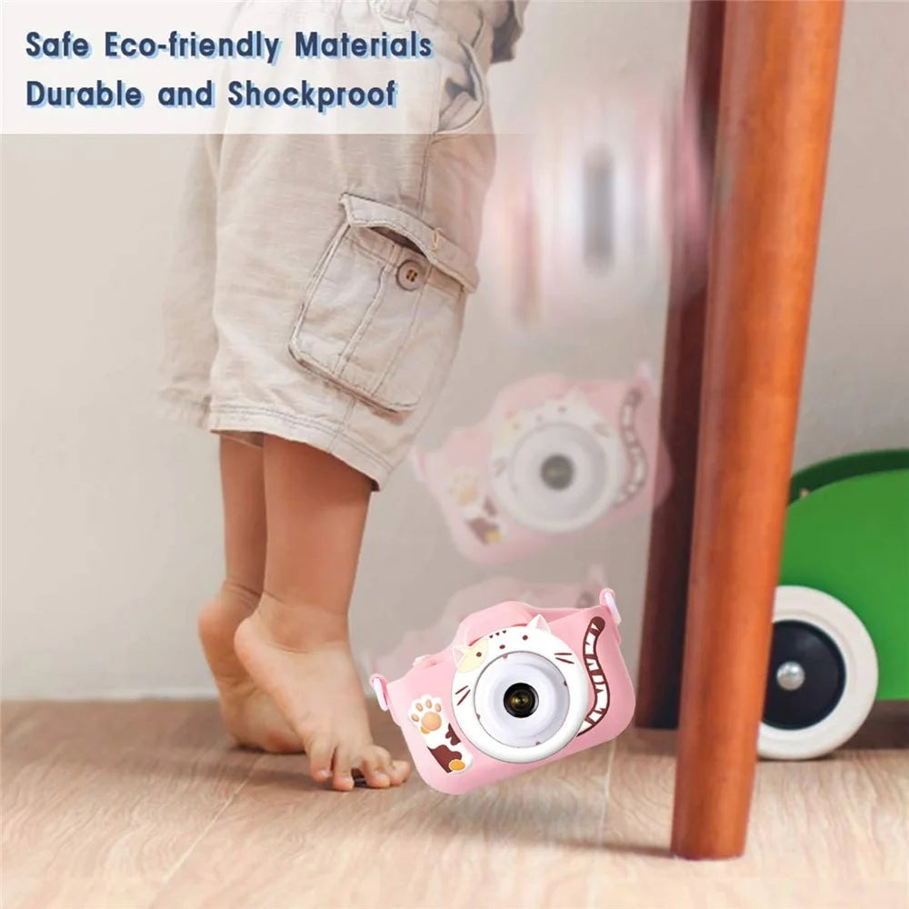 M8 2.0 Inch HD Dual Camera Digital Children Camera with Photo Video Game Support TF Card - Pink - 7