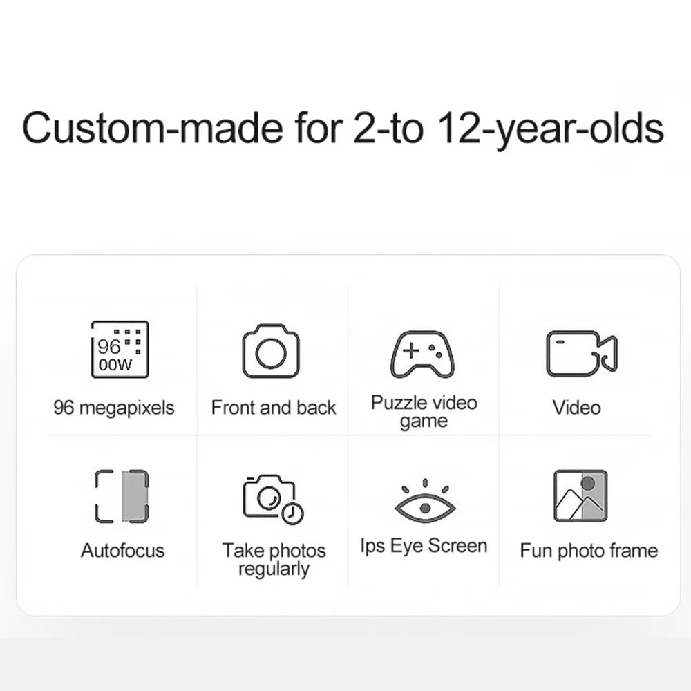 2.0 Inch Dual Lens Kids Digital Camera Cartoon Dinosaur Design 1080P HD Video Recorder without TF Card - Blue - 3