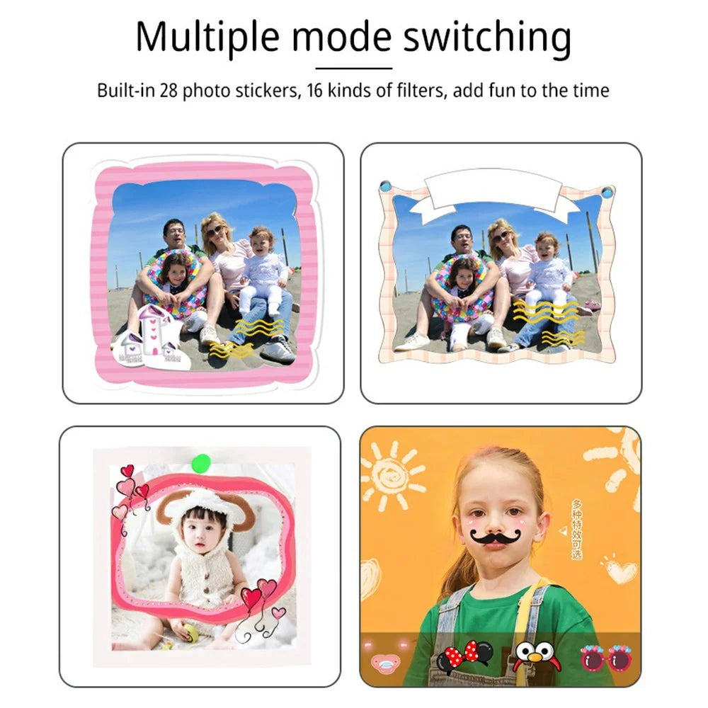 X2 1080P HD Dual Lens Kids Camera Children Video Recorder with 32G TF Card + Card Reader - Blue - 7