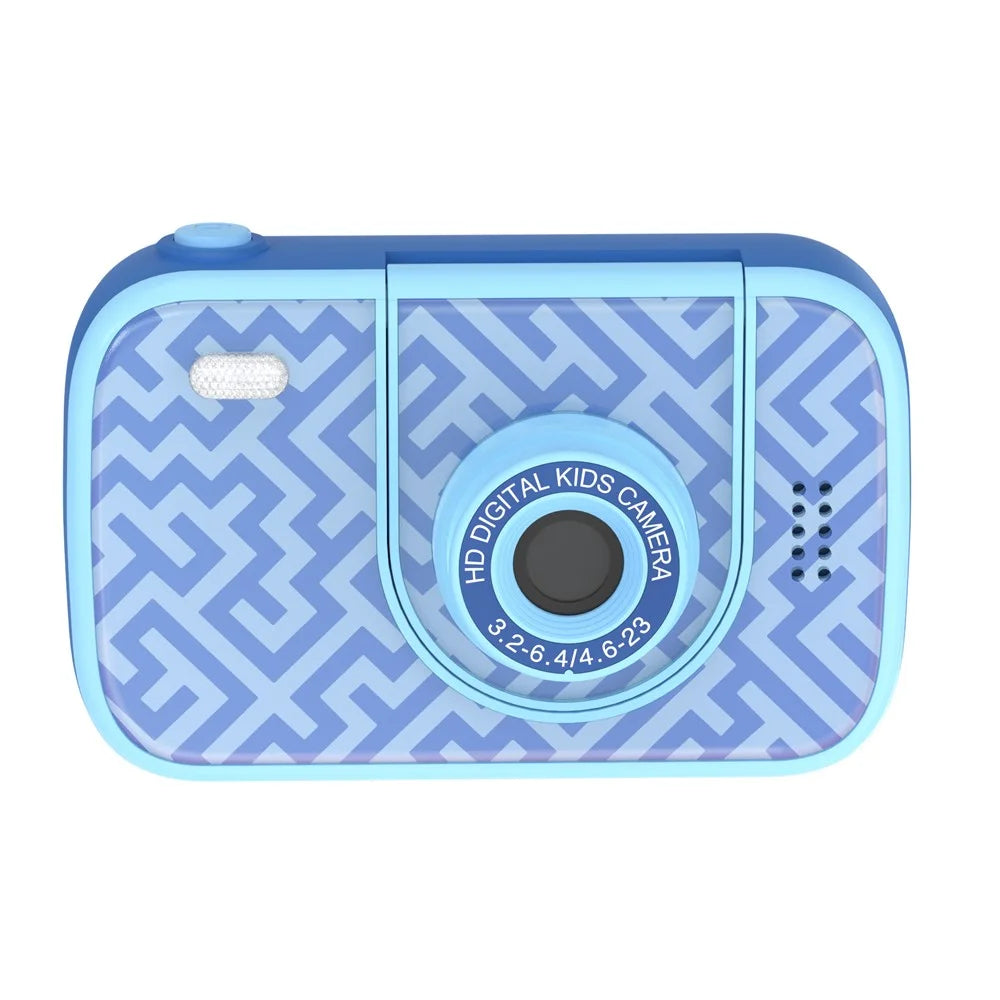 H19 2.4 Inch Screen Kids Camera Flip Lens Digital Camera HD Camcorder Built In Games ( without Tripod ) - Blue - 2