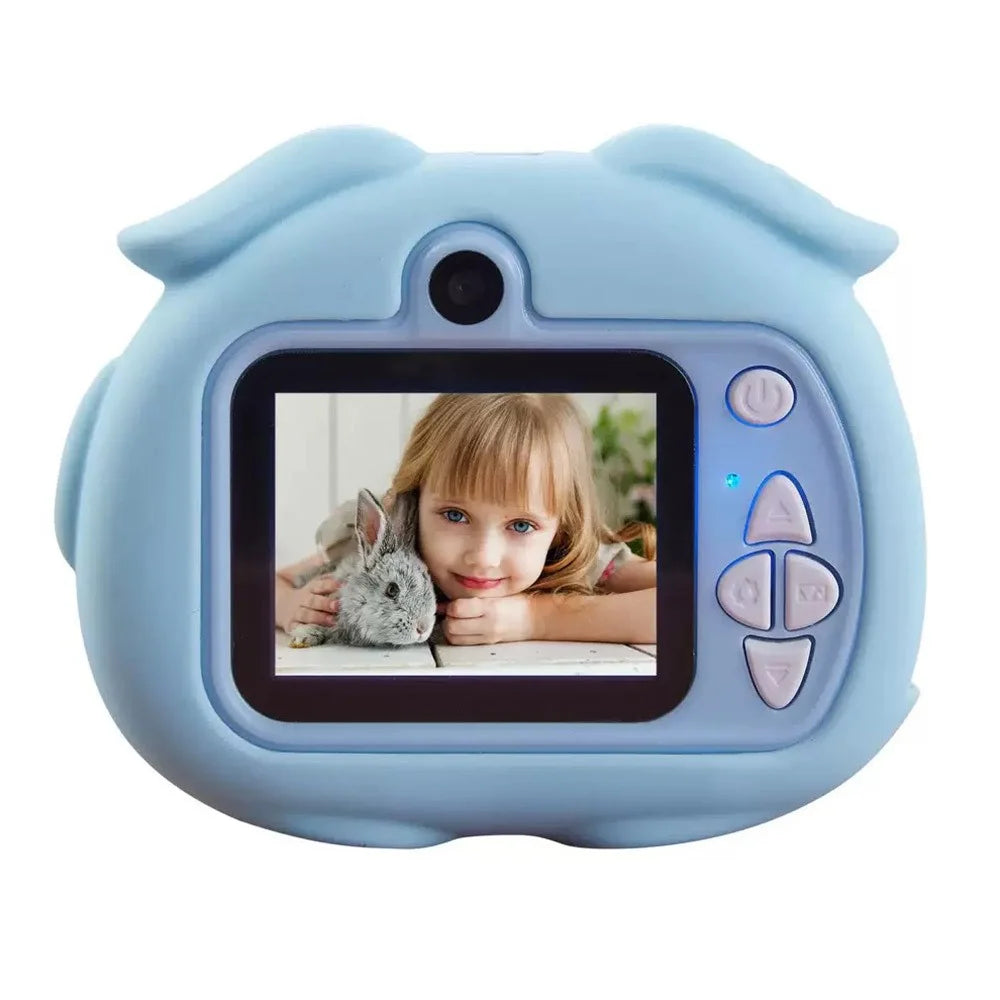 K69 For Kids Digital Camera Cartoon Animal Design 8X Zoom 2.0 Inch HD Screen Dual Lens Video Recorder - Blue - 2