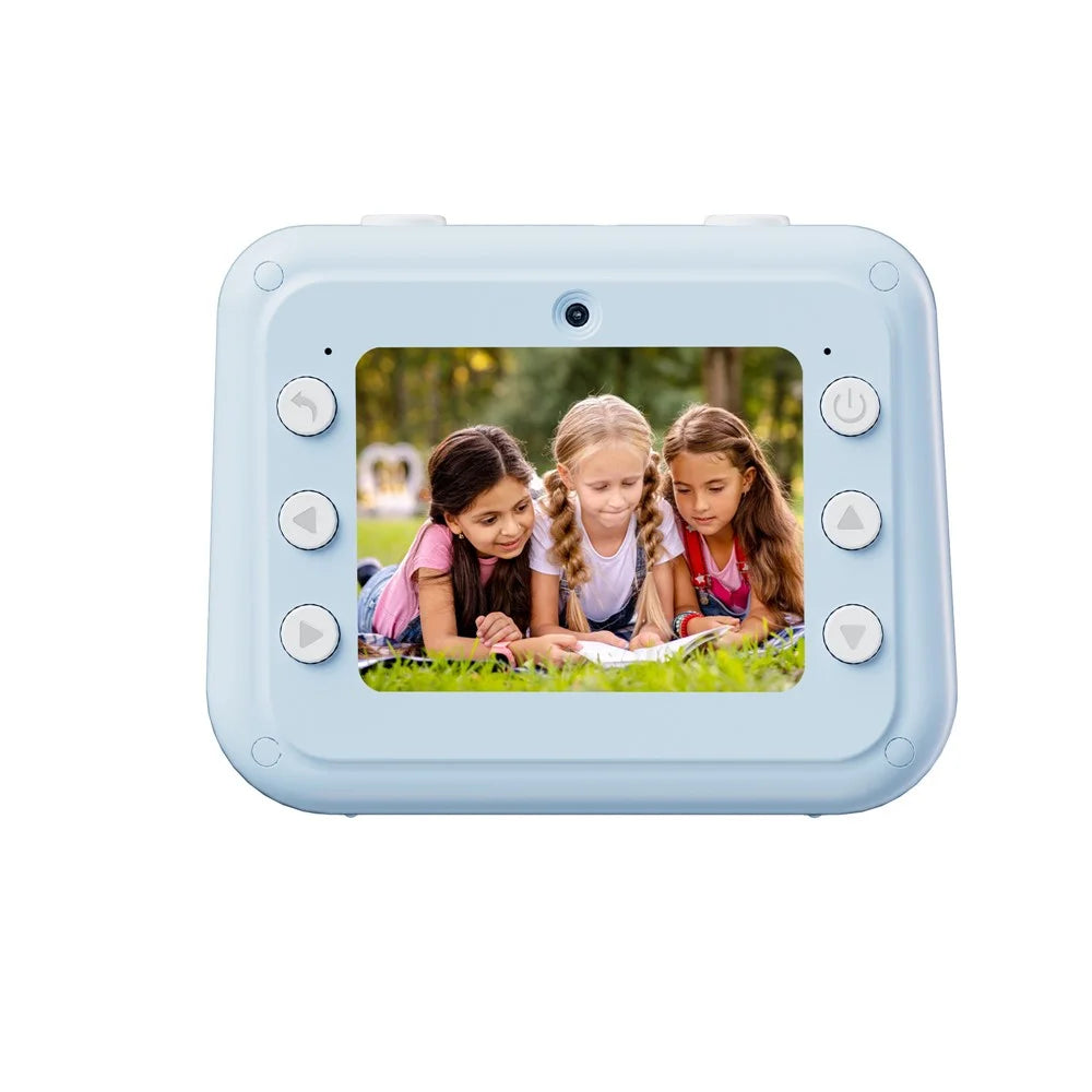 P10 Dual Lens Instant Print Camera for Kids 2.4 Inch IPS Screen Video Recorder, Support Monochrome Printing - Blue - 2